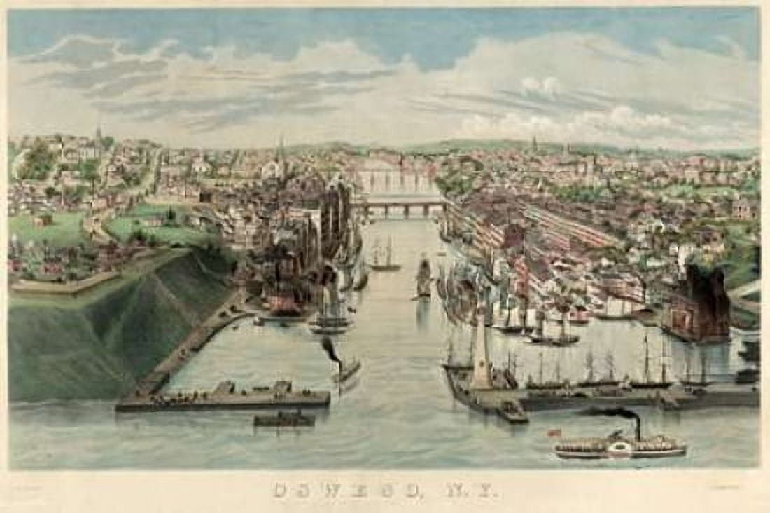 Oswego New York Harbor Canvas Art - Unknown (24 x 36)