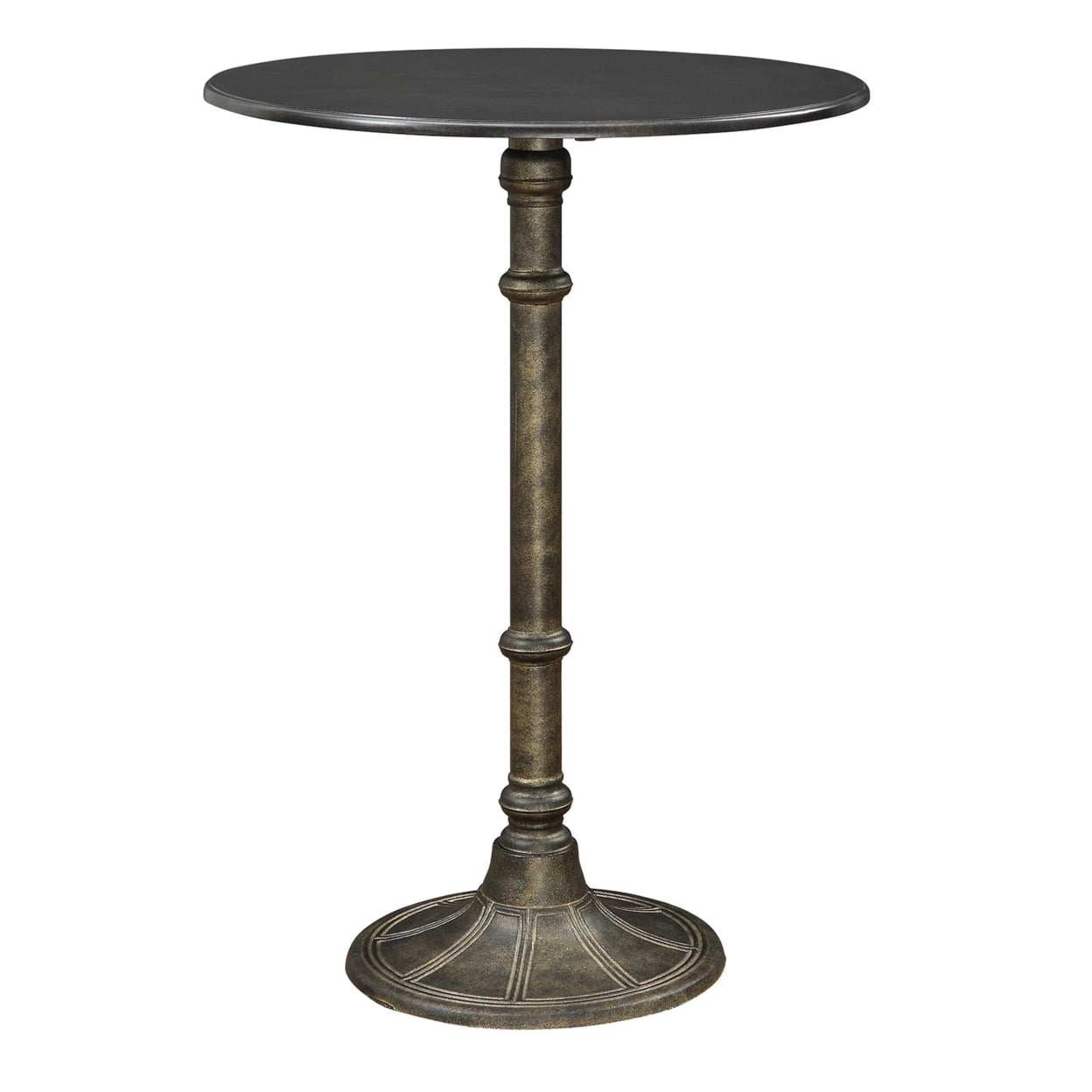 Oswego Round Dark Russet and Bronze Bar Table
