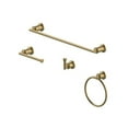 thumbnail image 1 of Glacier Bay Oswell 4-Piece Bath Hardware Set with 24 in. Towel Bar, TP Holder, Towel Ring and Robe Hook in Matte Gold, 1 of 7