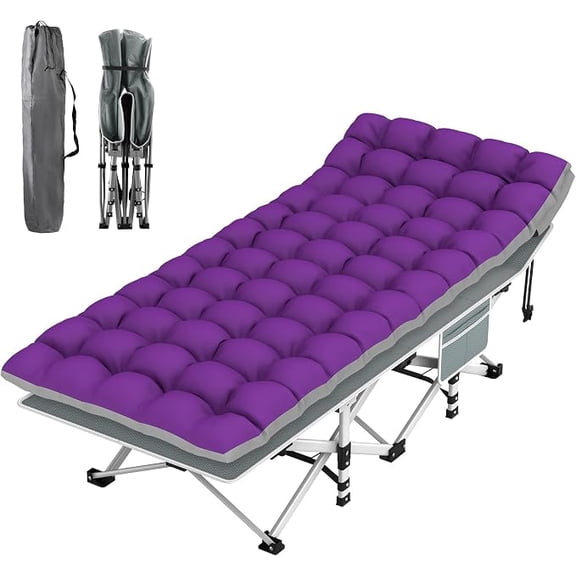 Oswerpon 75x28'' XL Folding Camping Cot with Mattress,500LBS Heavy Duty Sleeping Cots, for Camping, Hiking, Travel, Office Break