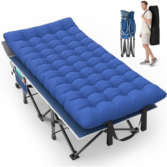 Oswerpon 79x32'' XXL Folding Camping Cot with Mattress,900LBS Heavy Duty Sleeping Cots, for Camping, Hiking, Travel, Office Break
