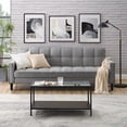 thumbnail image 1 of Oswin Light Grey Linen Convertible Sofa Bed - Convertible, Tufted, Storage 85" Wide, 1 of 10