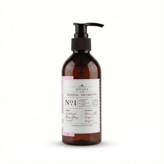 OTACI Lab No:1 Moisturizing Revival Shampoo, Radiant Shine, Cruelty Free Hydrating Care, Sandalwood, Ylang Ylang, Coconut, Vitamin B5, Omega 3, Omega 6, Herbal Shampoo, Hair Treatment