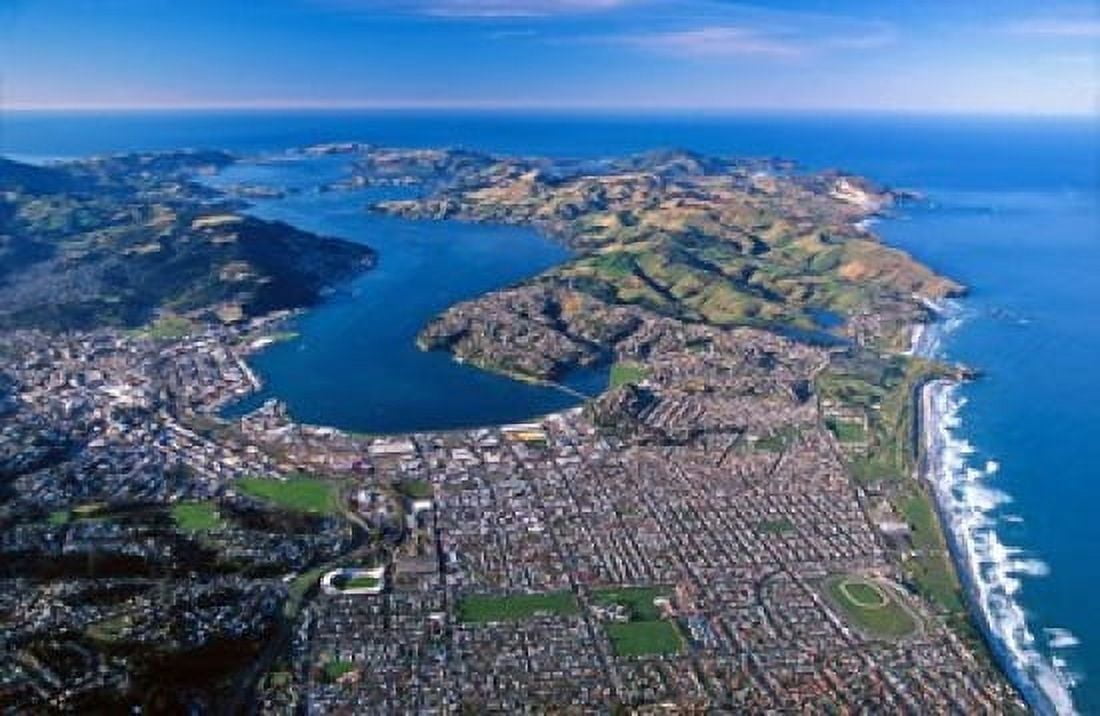 Otago Harbor and Otago Peninsula Dunedin City New Zealand Canvas Art - David Wall DanitaDelimont (37 x 24)