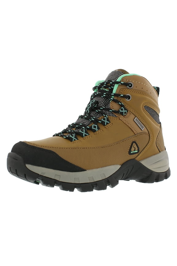 Forestier Womens Waterproof Hiking Mid-Cut Camel/Teal Boots Size 10, Color: Camel/Teal