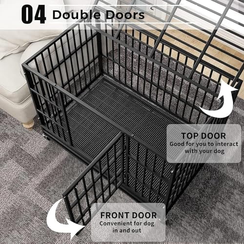 Curated visual reference: Sturdy Chew Toys For Dog Crate For Anxious Dogs Reference: Otaid 48 Inch Heavy Duty Dog Crate Cage Kennel With