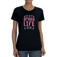 thumbnail image 1 of Otaku Life Anime Quote Women Black T-Shirt, Female Medium, 1 of 4