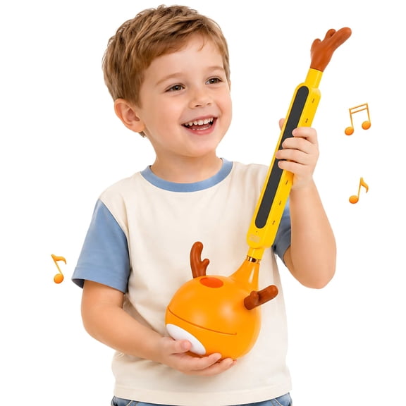 Otamatone Electronic Musical Instrument, Touch-Sensitive Tadpole Piano Toy with 3 Pitch Levels, Volume Control, 4 Animal Styles for Kids