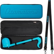 Otamatone Official Case for Deluxe Size 17.25 inch Musical Instrument Toy Synthesizer Hard Shell Cover, Smooth Fitted Protective Interior with Official Logo Strap, Inner Sipper Pouch Blue