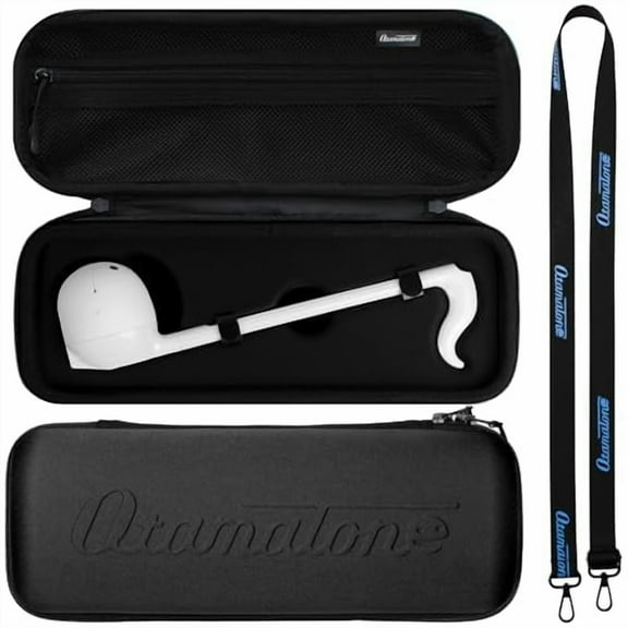 Otamatone Official Case for Otamatone (Regular - 10.7 inch) Musical Instrument Toy Synthesizer Hard Shell Cover, Smooth Fitted Protective Interior with Official Logo Strap, Inner Zipper Pouch (Black)
