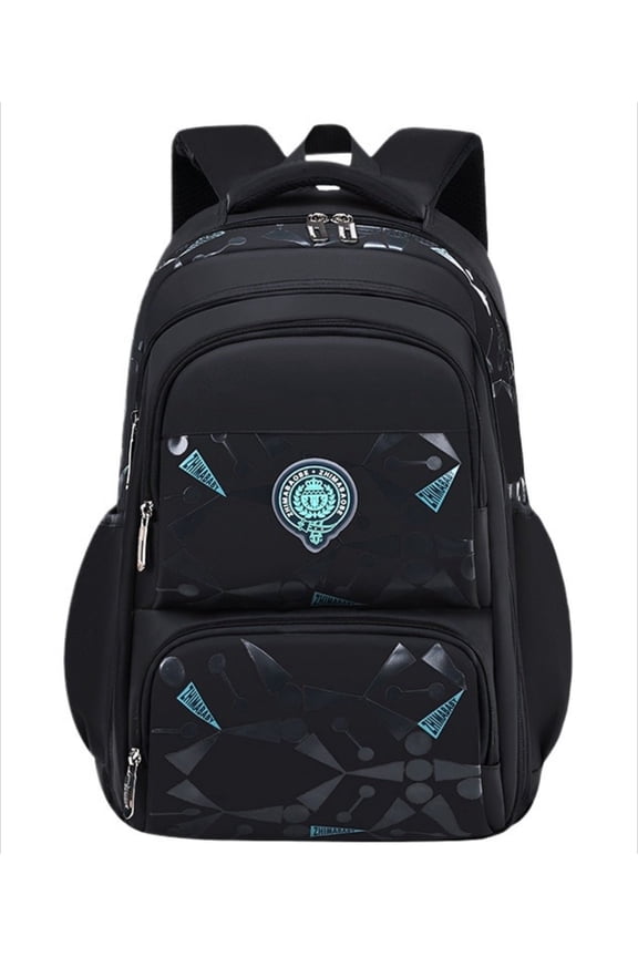 Camo Bookbag for Primary Middle School, Large Capacity Waterproof Backpack,Black