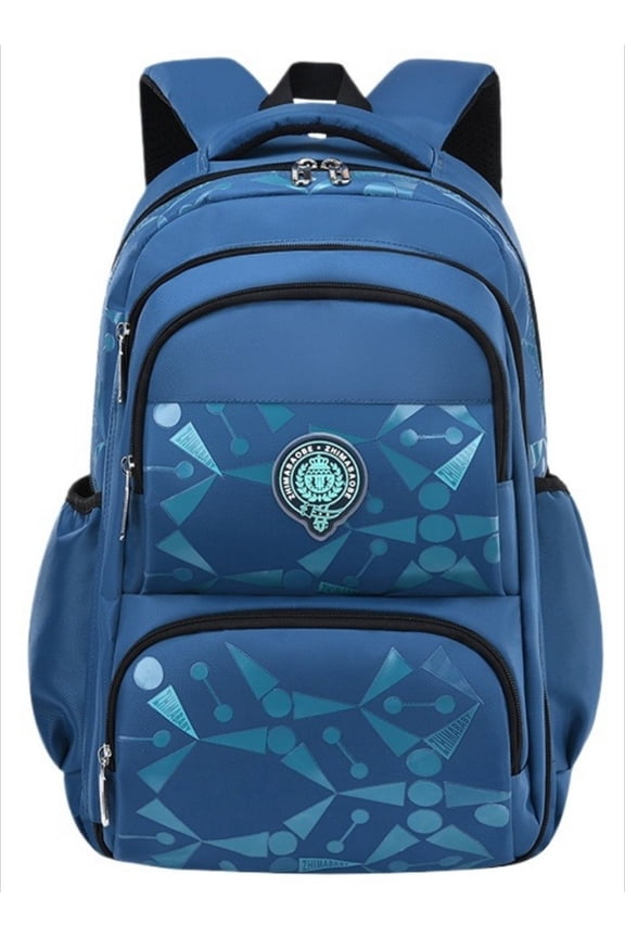 Camo Bookbag for Primary Middle School, Large Capacity Waterproof Backpack,Blue