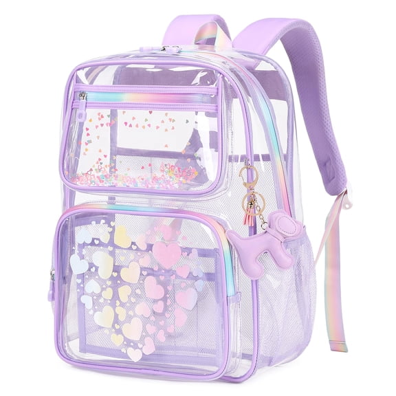 Otanjou Clear Backpack, Heavy Duty TPU Transparent Backpack Stadium Events Approved, Clear Bookbag