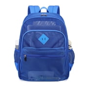 Otanjou Mesh Backpack Heavy Duty, See Through School Backpack Transparent Bookbag for Swimming, Beach, Sports, Work, Travel