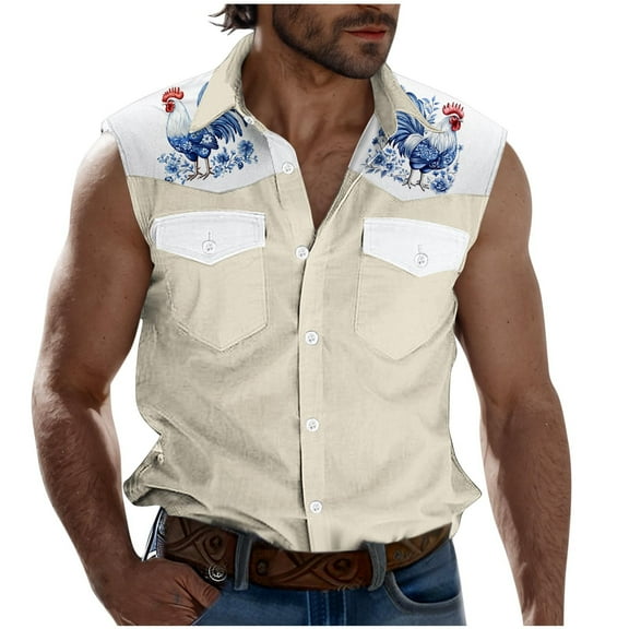 Otaozi Graphic Beach Tank Tops Men Mens Tops Summer Cotton Shirt Summer Tops For Men Trendy Sexy Mens Big And Tall Short Sleeve T Shirts Flannel Sales Today