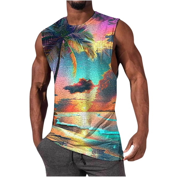 Otaozi Men'S Tank Tops Workout Mens Tops Sexy Going Out Plus Spring Tops For Men 2025 Plus Size Mens Graphic T-Shirts Vintage Sports Spring Sale 2025