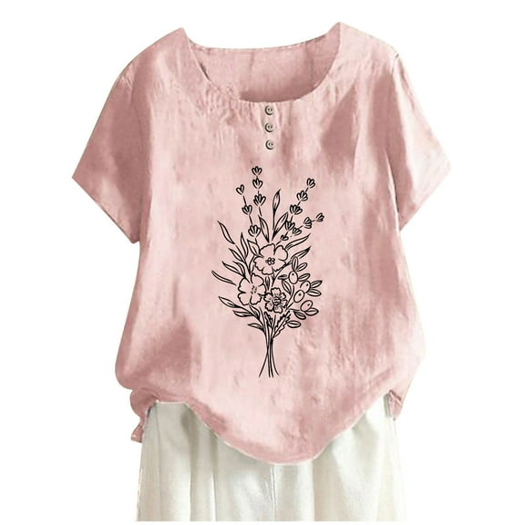 Otaozi Plus Size Summer Tops For Curvy Women 3Xl Spring 2025 Womens Fashion Trendy Tops Petite Blouses For Women Size Petite Length Beach Vacation Clothes For Women Plus