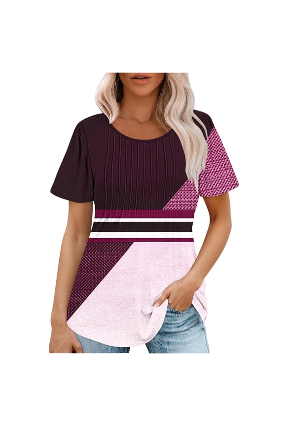 Spring Tops For Women Plus Size Womens Fashion Tops Short Sleeve Blouses For Women Casual Beach Outfits For Women 2025