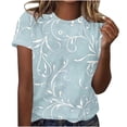 thumbnail image 1 of Otaozi Womens Tops Dressy Casual Spring 2025 Womens Tops Casual Cotton Blend Blouses For Women Casual Short Sleeve Beach Vacation Clothes For Women Plus Size, 1 of 4