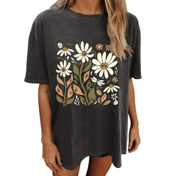 Otaozi shirts for women graphic tees beach womens tops trendy summer womens spring tops casual blouses for women casual 3/4 sleeve