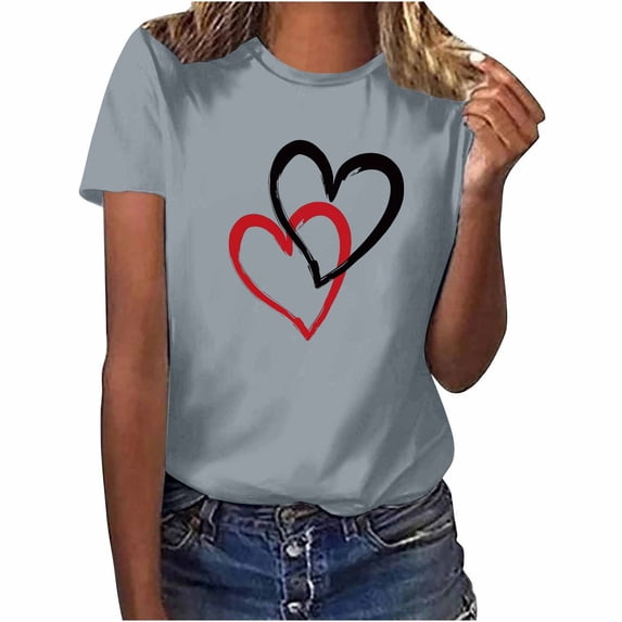 Otaozi shirts for women plus size graphic womens fashion tops short sleeve summer tops for women trendy large plus size blouses for women Flash Deals