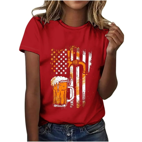 Otaozi shirts for women short sleeve womens plus size tops short sleeve tunic spring tops for women trendy short sleeve blouses for women dressy casual petite Clearance Sale
