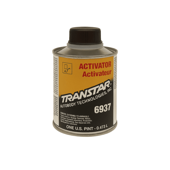 Transtar Autobody Products 6937 2K EZ Sand Acrylic Urethane Primer, 1/2 pt Can, Clear, 4:1:1 Mixing, 511 sq-ft/gal Coverage