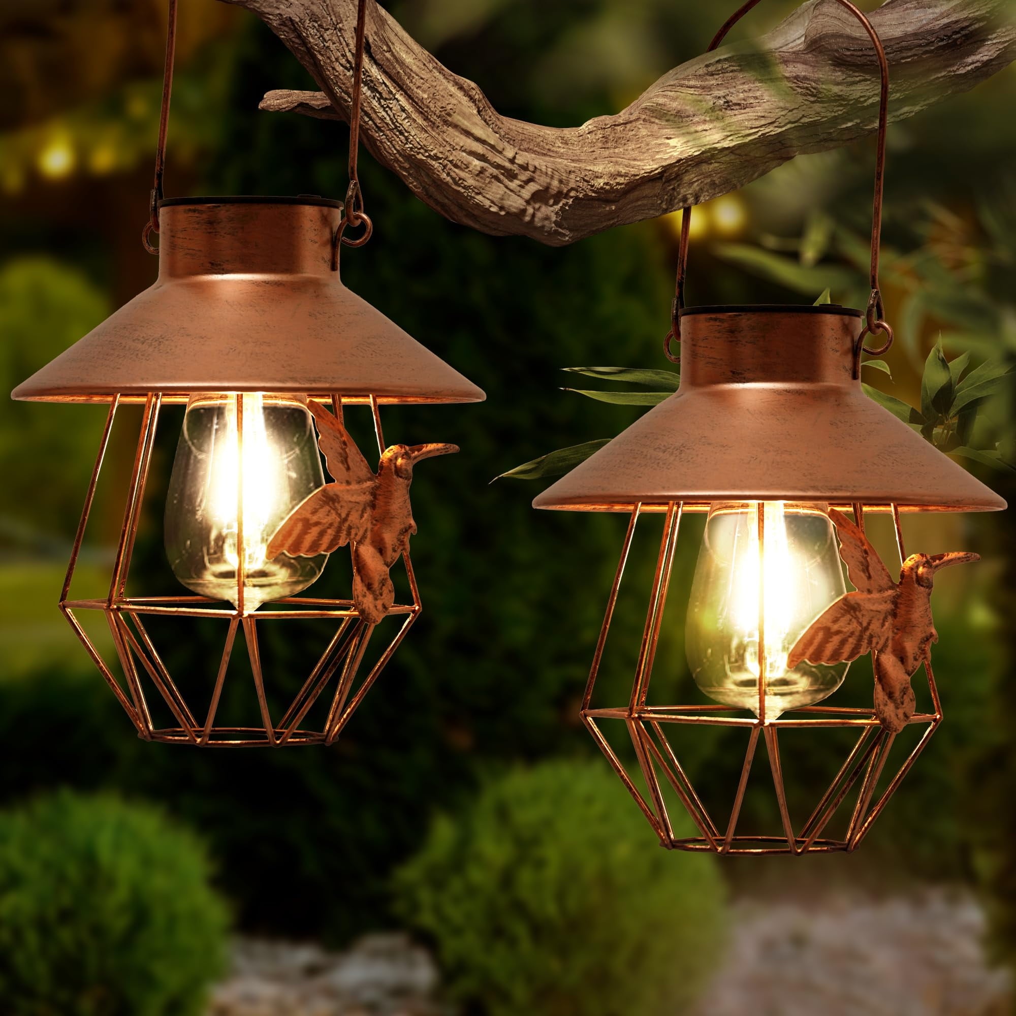 Otdair 2 Pack AIF4 Lights for Outside, Metal Lanterns Outdoor