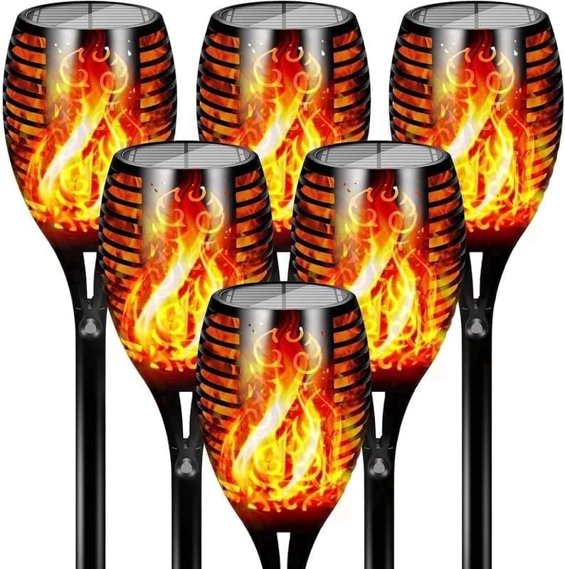Otdair 96 LED Solar Lights Outdoor Upgraded 6 Pack, 43" Tall & Super Larger Size, Waterproof  Torches for Outside, 2200mAh Solar Solar Torch Light with Flickering Flame for Path Yard Garden