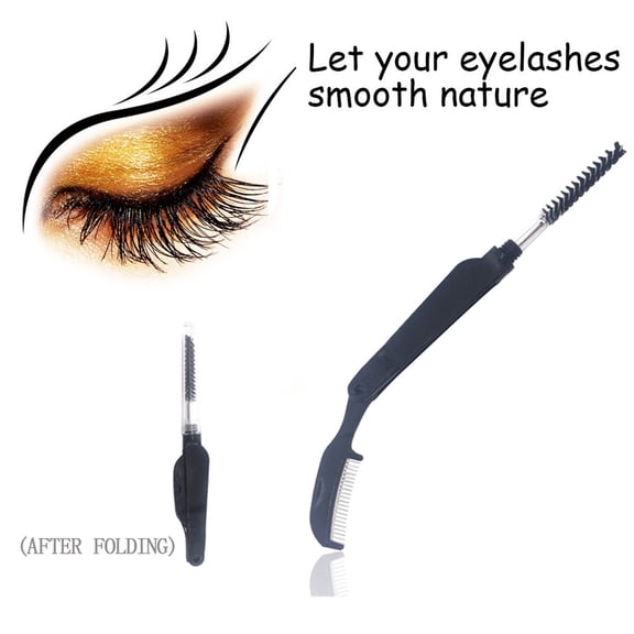 Otemrcloc Folding Eyelash Comb Lash Separator Mascara Lift Curl Metal Brush Beauty Makeup 2023 one Size - Best Gift