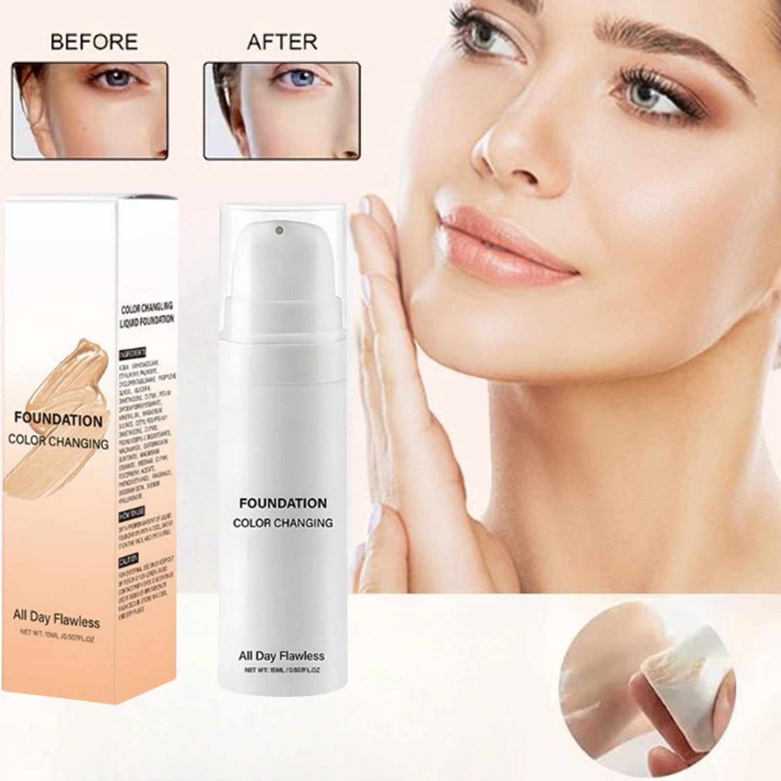 Otezxy Color Changing Foundation - Skin-Adapting Liquid Makeup, Broad ...