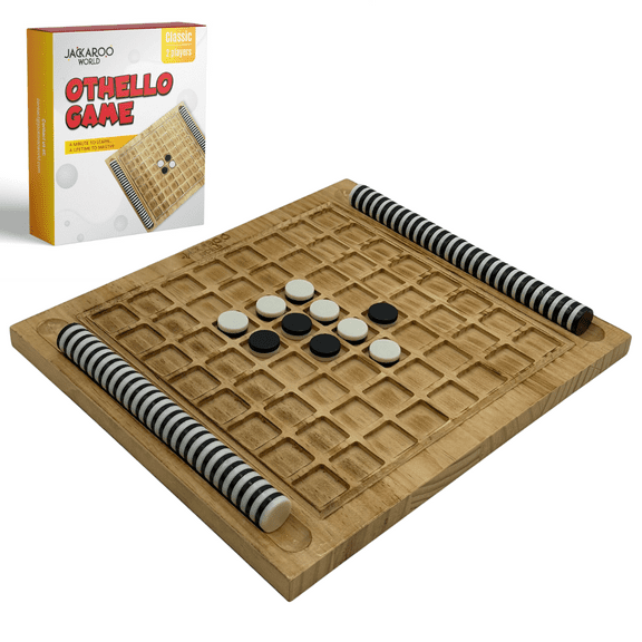 Othello Board Game, Reversi Game, Solid Wooden Game with 64 Discs, 2 Player Games, Travel Othello Game Original Reversi Fun, Competitive, Strategy Games Othello, Wooden Games for Adults