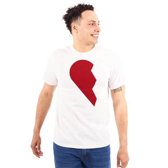 Other Half Heart Cute Matching Set Plus Size Crewneck Graphic Tee Shirt Brisco Brands 2X