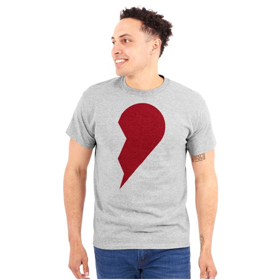 Other Half Heart Cute Matching Set Plus Size Crewneck Graphic Tee Shirt Brisco Brands 3X