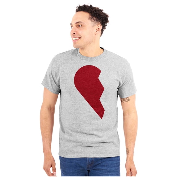 Other Half Heart Cute Matching Set Plus Size Crewneck Graphic Tee Shirt Brisco Brands 3X