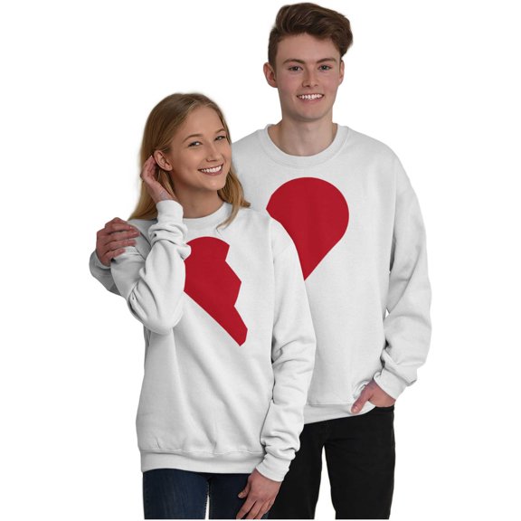 Other Half Heart Cute Matching Set Unisex Plus Fleece Graphic Sweatshirt Brisco Brands 4X