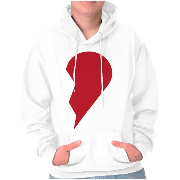 Other Half Heart Cute Matching Set Unisex Plus Fleece Graphic Hoodie Brisco Brands 3X