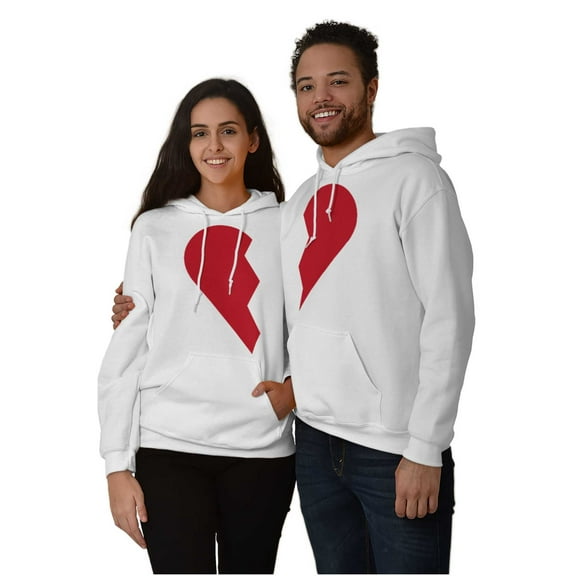 Other Half Heart Cute Matching Set Unisex Plus Fleece Graphic Hoodie Brisco Brands 3X