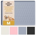 thumbnail image 1 of OTHER LOVE 22"x14" Silicone Pet Food Mat, Waterproof Non-Slip Dog Cat Bowl Mat with Raised Edge, Gray, 1 of 9