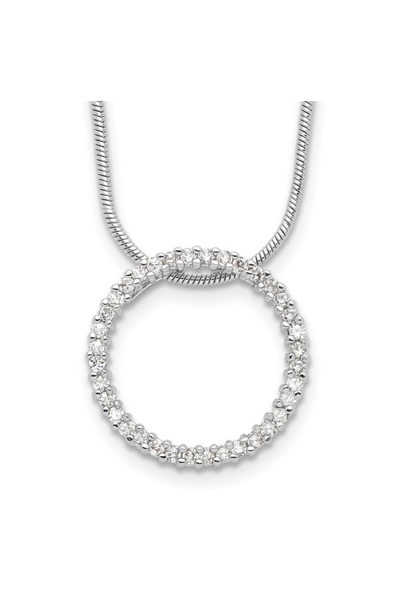 Other Metal Necklace with Pendants Chain Kelly Waters Clear CZ Circle 18 inch