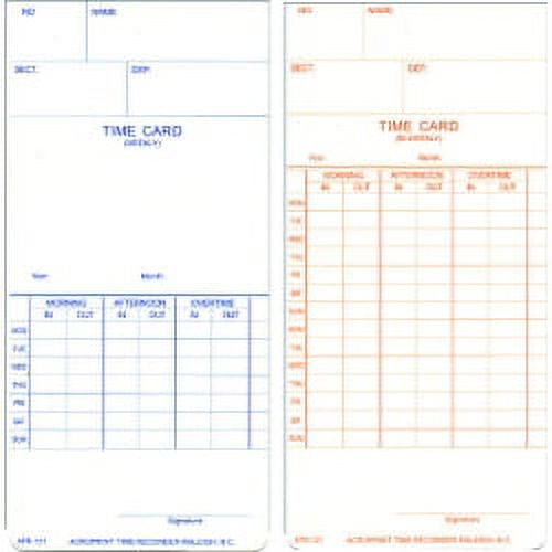 Weekly/Bi-Weekly Time Cards