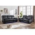 thumbnail image 1 of 2PCS Power Recliner Sofa Sets with Zero Gravity,Bass Speaker,Wireless Charger LED Light,Type-C/USB Port,Cup Holder,Faux Leather Electric Reclining Couch,Loveseat Set,5 Seater,Black, 1 of 8