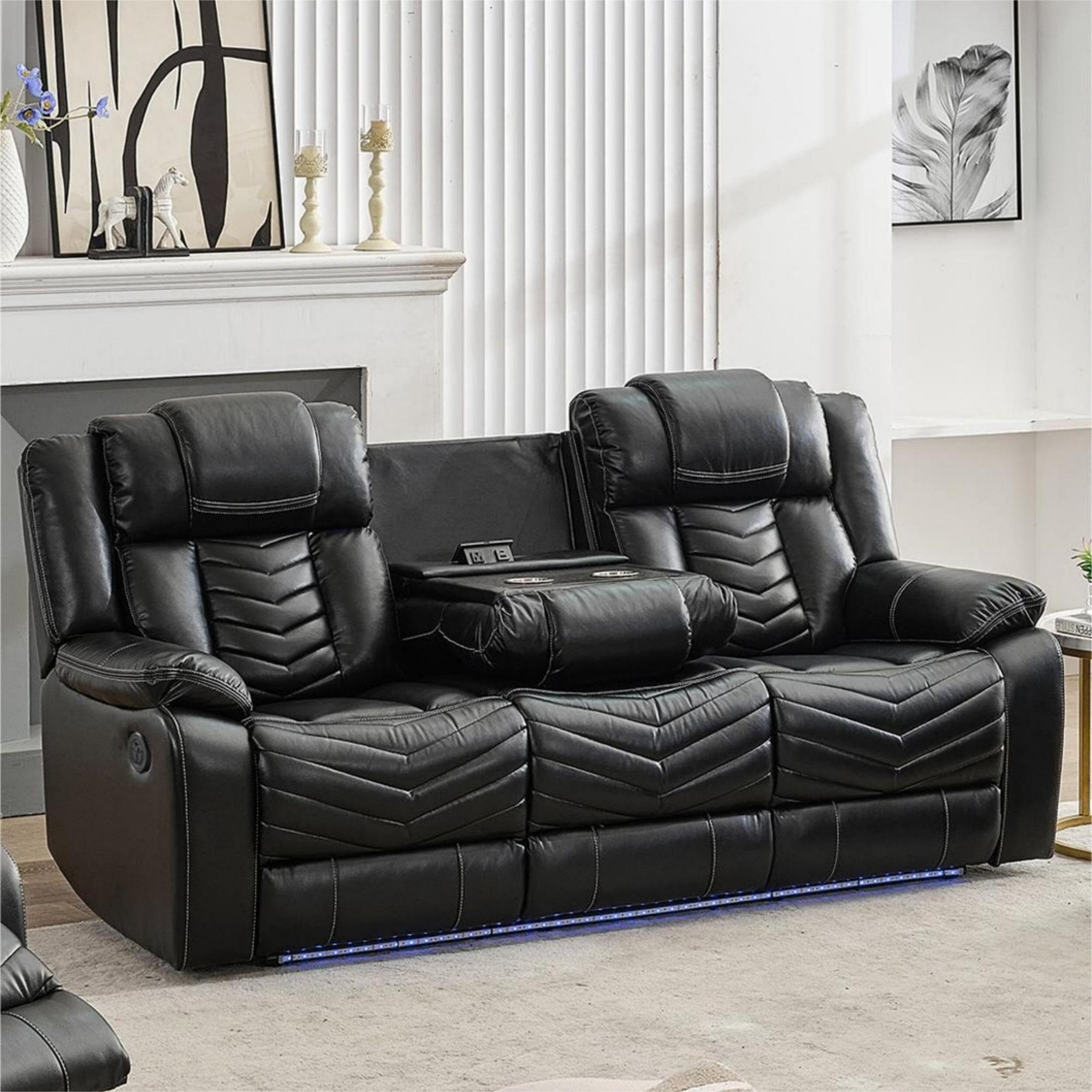 Comfort Stretch 3 Seater Power Recliner Sofa, SS003 - Walmart.com