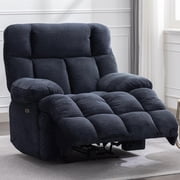 Oversized Power Zero Gravity Recliner Chair Extra Large Electric Reclining Chairs with USB Port 24 Seat Width, Blue