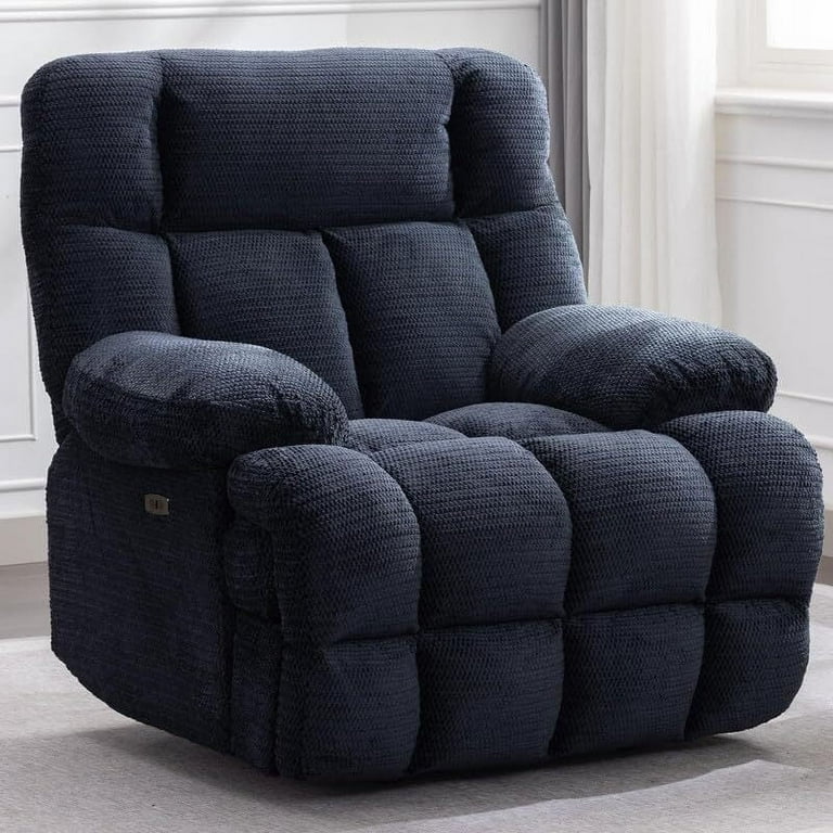 Othniel Oversized Power Recliner Big Man Recliners Chair Large Electric Oversized Reclining Chair Blue Walmart