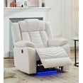 thumbnail image 1 of Comfort Stretch Power Recliner Chair with LED Light,Zero Gravity,USB Ports Electric Reclining Chairs for Living Room,Faux Leather,White, 1 of 6