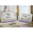 thumbnail image 1 of Othniel Power Recliner Sofa Set 5-Seater with Bass Speaker, Zero Gravity, Wireless Charger, LED Light, Faux Leather, USB & Type-C Ports,Reclining Loveseat,Couch with Recliner White, 1 of 8