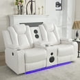 thumbnail image 1 of Othniel Power Reclining Loveseat Sofa with Bass Speaker,LED Light,USB Port,Cup Holder White, 1 of 5
