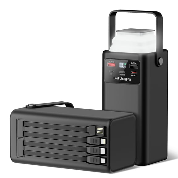 OthuJarry Power Bank  45,000mAh , Portable Charger with 22.5W PD/QC3.0 Fast Charging, Built-in Cables, LED & Light for Camping,Home Backup, Emergency Power,Travel