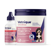 OticBliss Ear Care Bundle   Advanced Vet Strength Ear Drops, Ear Cleaning Finger Mitts for Acute Irritation